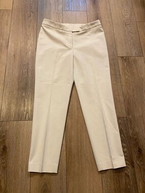 Anne Klein White Flat Front Career Trousers Ankle Pants SZ 8 No SZ Tag Pls Read